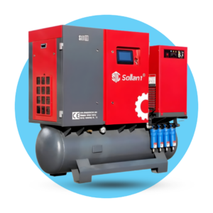 Sollant Air SLTI-11F 11kW Screw Air Compressor 61CFM 8 Bar Tank Mounted with Dryer