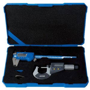 2 PIECE MEASURING TOOLS SET DIG. CALIPER 0-150MM & DIG. OUTSIDE MICROM