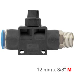 PU HOSE FITTING VALVE 12MM X 3/8'M