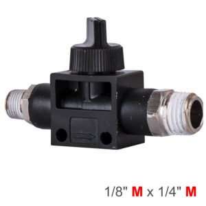 PU HOSE FITTING VALVE 1/8'M X 1/4'M