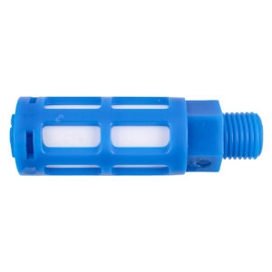 PLASTIC BREATHER SILENCER 1/4' M BLUE