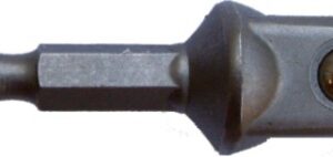 SOCKET ADAPTOR 1/2'M SQ X 50MM 1/4'M HEX SHANK CARDED