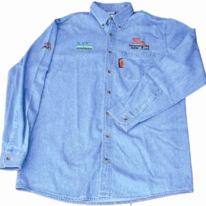 VERMONT MENS LONG SLEEVED DENIM SHIRT STONE WASHED 2XL