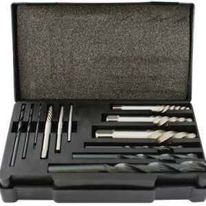 SCREW EXTRACTOR SET 12 PCE WITH DRILL BITS FOR M3 - M24 SCREWS / STUDS